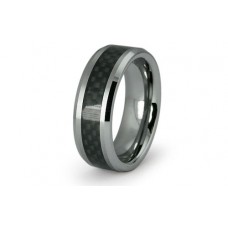 Tungsten Carbide Ring w/ Carbon Fiber Inlay 8mm